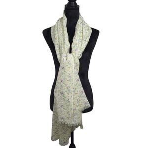 Vintage Lulla Collection By Bindya Silk & Wool Floral Scarf Blanket 72" Long